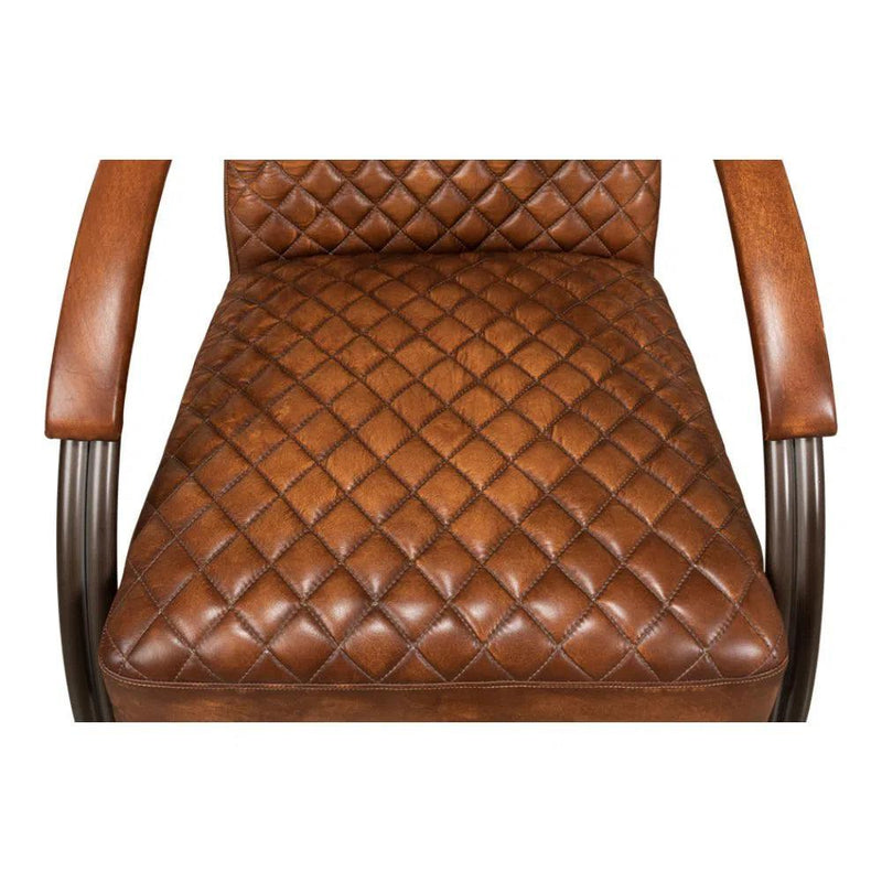 Montmartre Accent Chair Carter Brown Leather Accent Chairs LOOMLAN By Sarreid