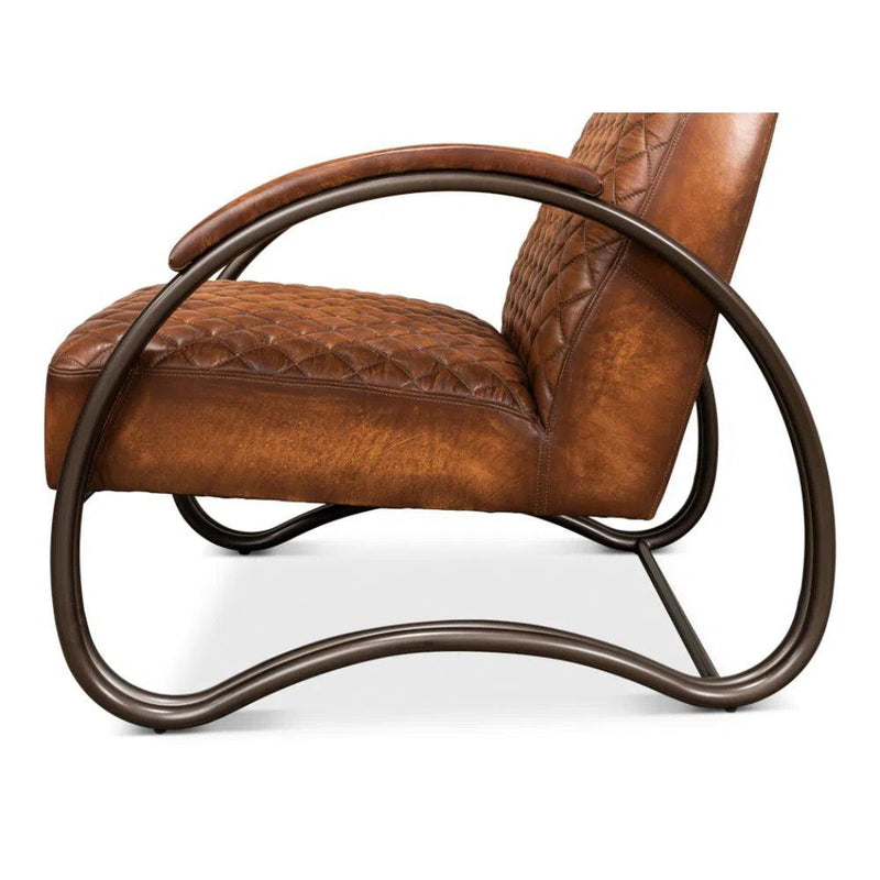 Montmartre Accent Chair Carter Brown Leather Accent Chairs LOOMLAN By Sarreid