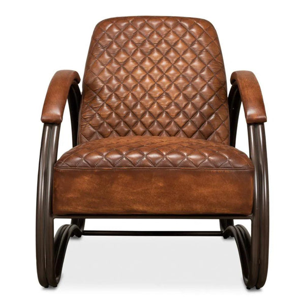 Montmartre Accent Chair Carter Brown Leather Accent Chairs LOOMLAN By Sarreid