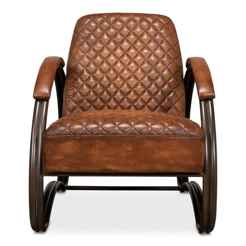 Montmartre Accent Chair Carter Brown Leather Accent Chairs LOOMLAN By Sarreid