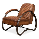 Montmartre Accent Chair Carter Brown Leather Accent Chairs LOOMLAN By Sarreid