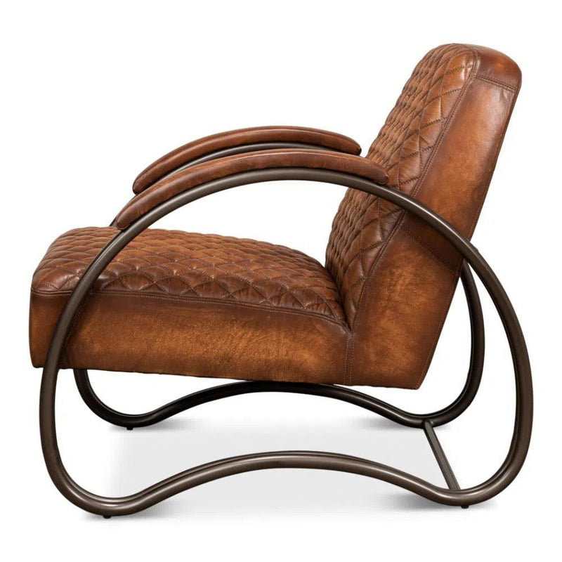 Montmartre Accent Chair Carter Brown Leather Accent Chairs LOOMLAN By Sarreid