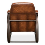 Montmartre Accent Chair Carter Brown Leather Accent Chairs LOOMLAN By Sarreid