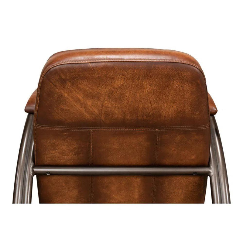 Montmartre Accent Chair Carter Brown Leather Accent Chairs LOOMLAN By Sarreid