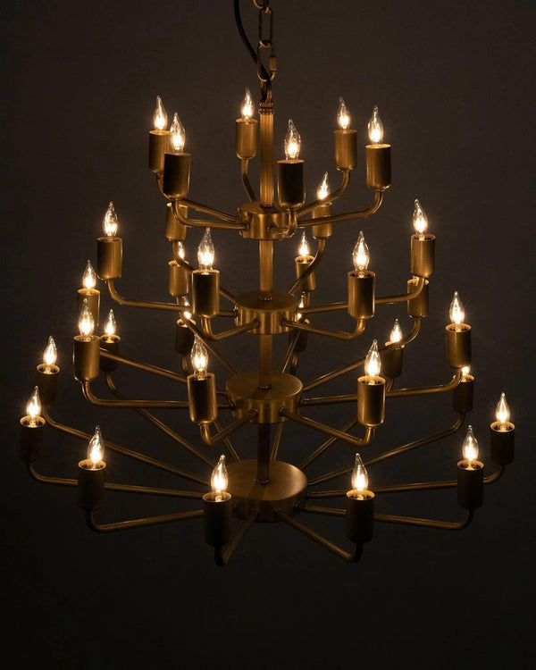 Montoro Metal Chandelier With Antique Brass Chandeliers LOOMLAN By Noir