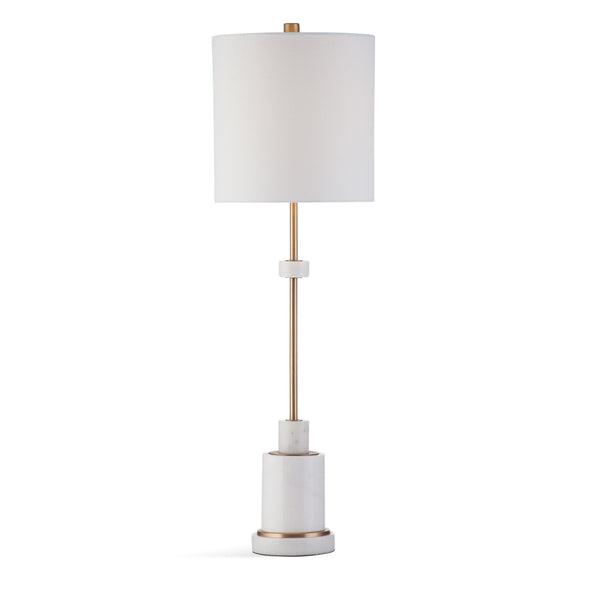 Mooi Marble and Metal White Table Lamp Table Lamps LOOMLAN By Bassett Mirror