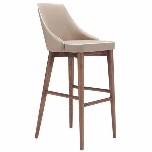 Moor Bar Chair Beige Bar Stools LOOMLAN By Zuo Modern