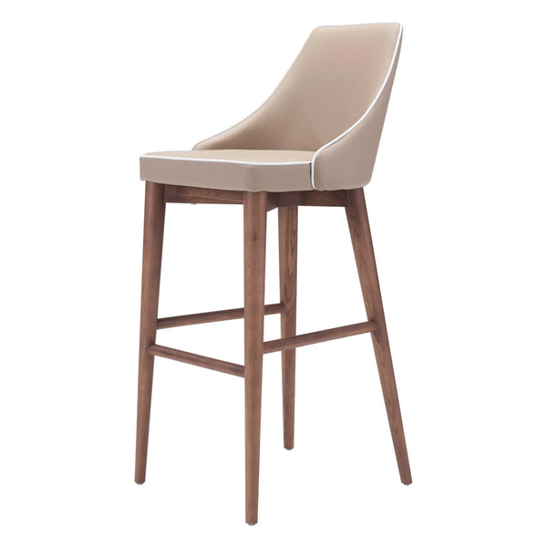 Moor Bar Chair Beige Bar Stools LOOMLAN By Zuo Modern