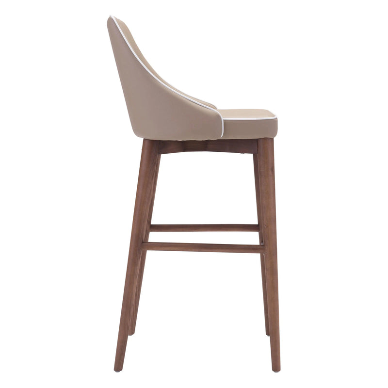 Moor Bar Chair Beige Bar Stools LOOMLAN By Zuo Modern