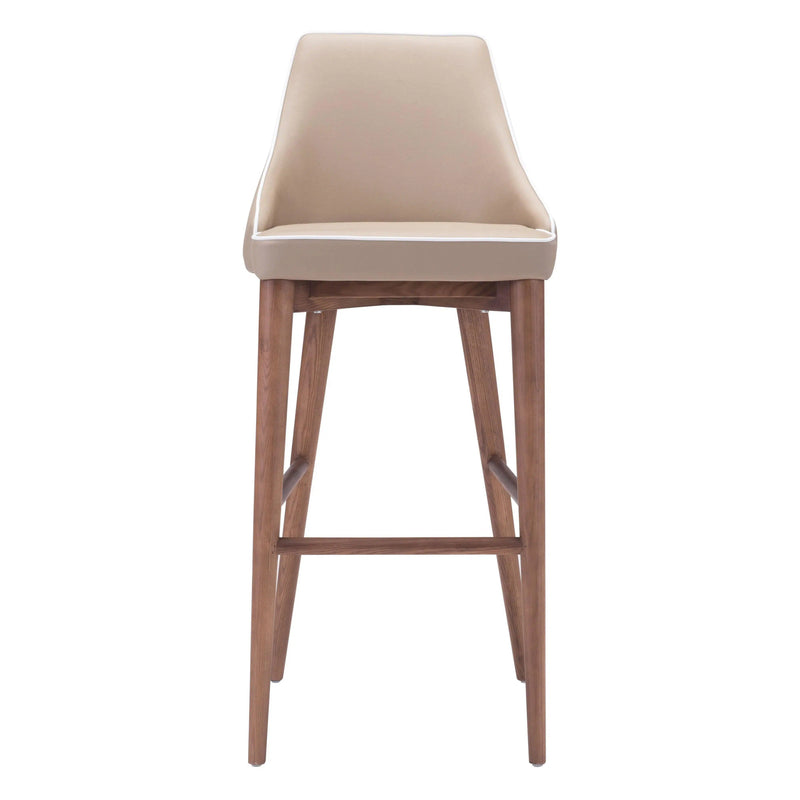 Moor Bar Chair Beige Bar Stools LOOMLAN By Zuo Modern