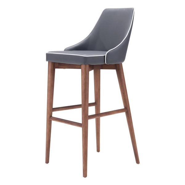 Moor Bar Chair Dark Gray Bar Stools LOOMLAN By Zuo Modern