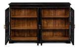 Morgan Library Case Slim Glass Doors Low Sideboard Sideboards LOOMLAN By Sarreid