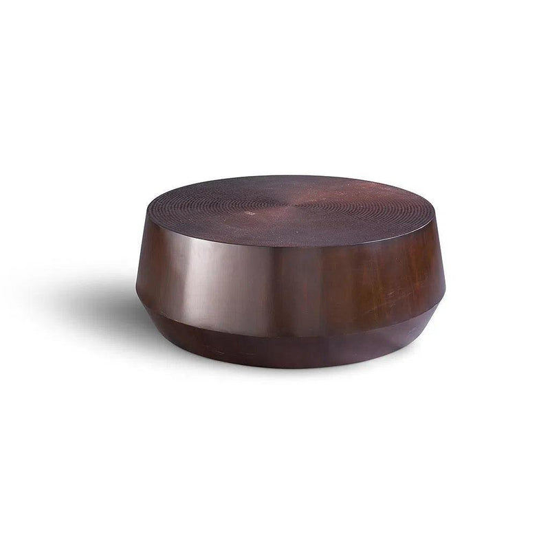 Mori Mahogany Wooden Round Coffee Table Coffee Tables LOOMLAN By Urbia