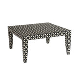 Morocco Resin Black and White Square Coffee Table Coffee Tables LOOMLAN By LH Imports