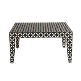 Morocco Resin Black and White Square Coffee Table Coffee Tables LOOMLAN By LH Imports