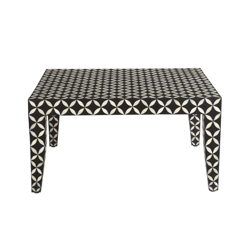 Morocco Resin Black and White Square Coffee Table Coffee Tables LOOMLAN By LH Imports