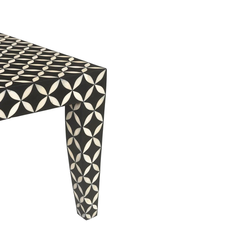 Morocco Resin Black and White Square Coffee Table Coffee Tables LOOMLAN By LH Imports