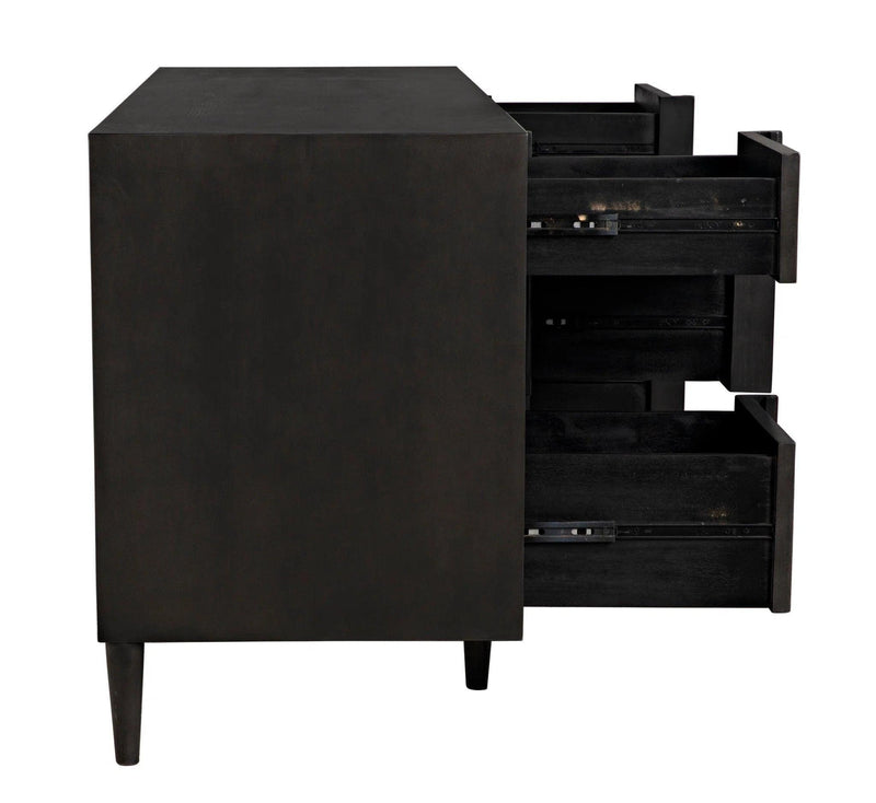 Morten Wood Black Dresser With 9 Drawers Dressers LOOMLAN By Noir