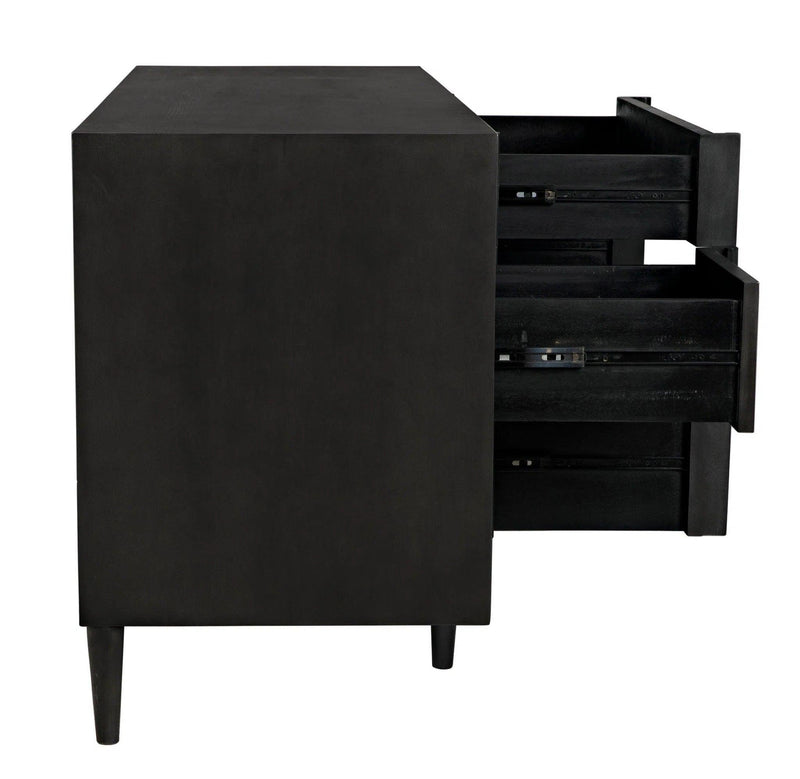 Morten Wood Black Dresser With 9 Drawers Dressers LOOMLAN By Noir