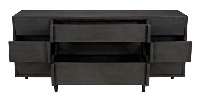 Morten Wood Black Dresser With 9 Drawers Dressers LOOMLAN By Noir