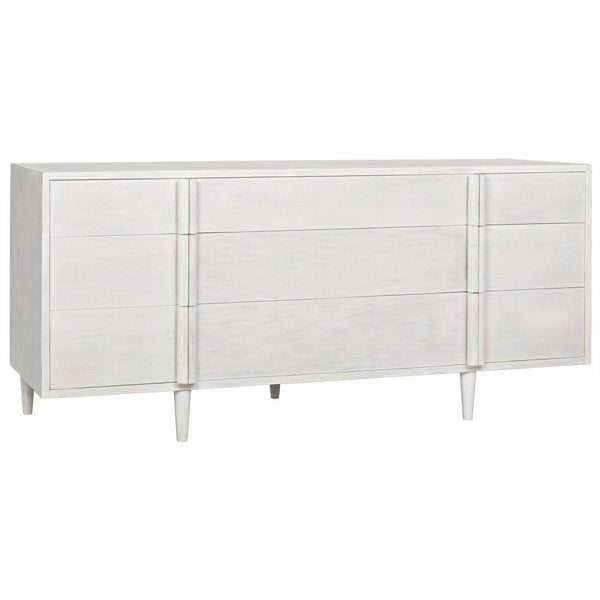 Morten Wood White Dresser With 9 Drawers Dressers LOOMLAN By Noir