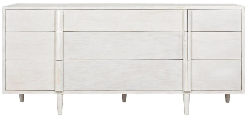 Morten Wood White Dresser With 9 Drawers Dressers LOOMLAN By Noir