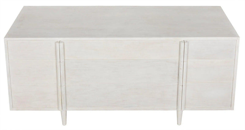 Morten Wood White Dresser With 9 Drawers Dressers LOOMLAN By Noir