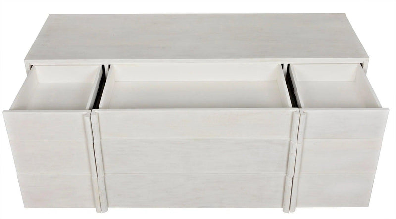 Morten Wood White Dresser With 9 Drawers Dressers LOOMLAN By Noir