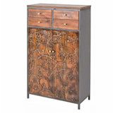 Mother Nature 59x36" Tall Cabinet Hand Carved Birds Front Doors Buffets & Curios LOOMLAN By LOOMLAN