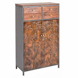 Mother Nature 59x36" Tall Cabinet Hand Carved Birds Front Doors Buffets & Curios LOOMLAN By LOOMLAN