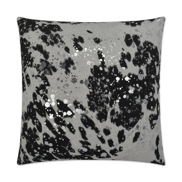 Mottley Moo Domino Black Throw Pillow With Insert Throw Pillows LOOMLAN By D.V. Kap