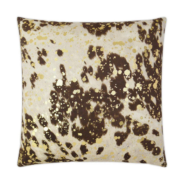 Mottley Moo Milk Brown Throw Pillow With Insert Throw Pillows LOOMLAN By D.V. Kap