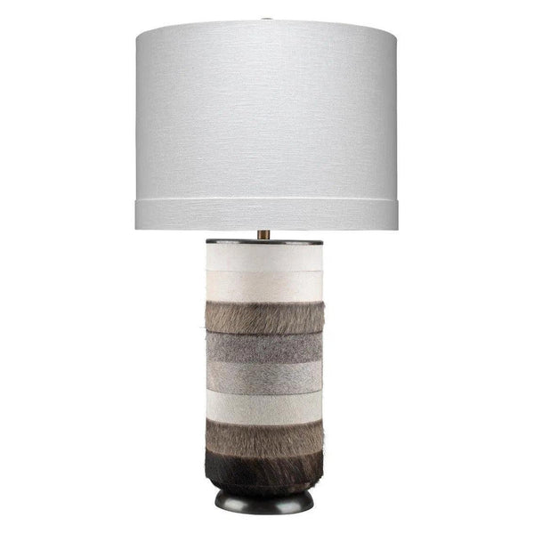 Multi Tone Grey and White Hide Winslow Table Lamp Table Lamps LOOMLAN By Jamie Young