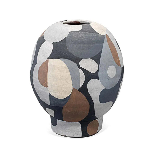 Multicolor Grey Tone Pablo Short Vase Vases & Jars LOOMLAN By Jamie Young