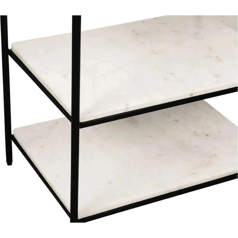 Multipurpose White Marble Accent Table Nightstand Side Tables LOOMLAN By Moe's Home