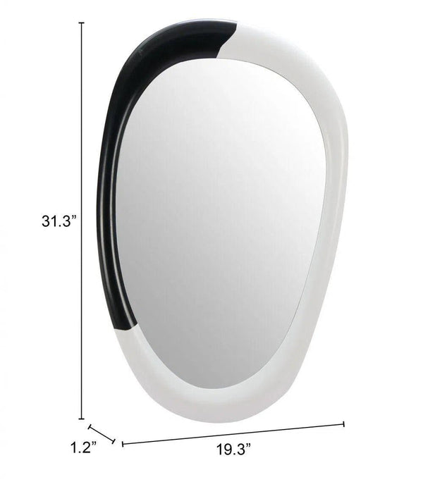 Muna White & Black Vertical Mirror Wall Mirrors LOOMLAN By Zuo Modern