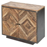 Munro 2 Door Accent Cabinet Reclaimed Wood Metal Frame Accent Cabinets LOOMLAN By LOOMLAN