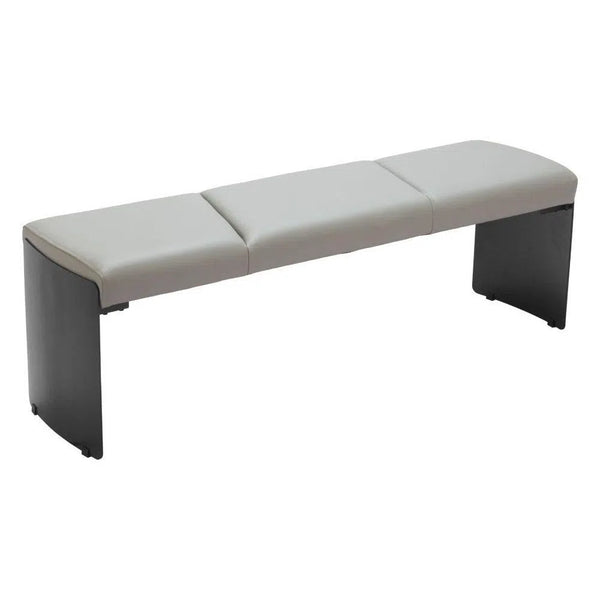 Mur Wood and Steel Grey Bench Bedroom Benches LOOMLAN By Zuo Modern