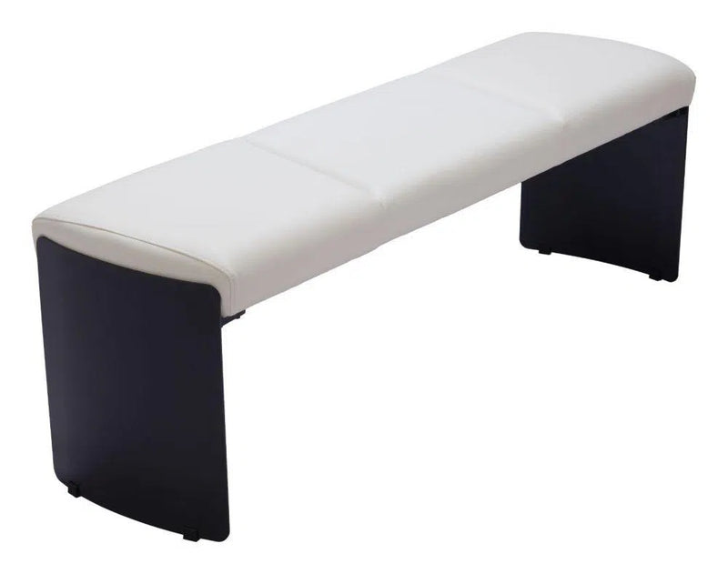 Mur Wood and Steel White Bench Bedroom Benches LOOMLAN By Zuo Modern