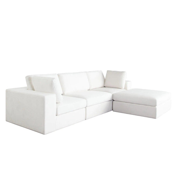 Muse Mist White 4PC Modular Reversible Chaise Sectional Modular Sofas LOOMLAN By Diamond Sofa