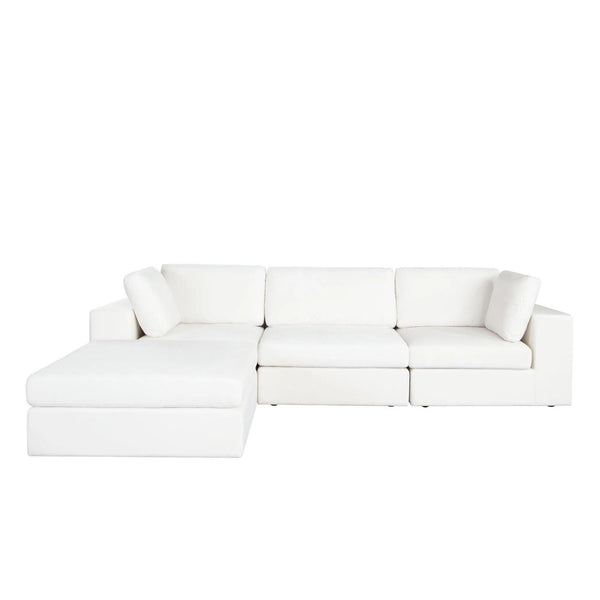 Muse Mist White 4PC Modular Reversible Chaise Sectional Modular Sofas LOOMLAN By Diamond Sofa