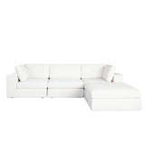 Muse Mist White 4PC Modular Reversible Chaise Sectional Modular Sofas LOOMLAN By Diamond Sofa