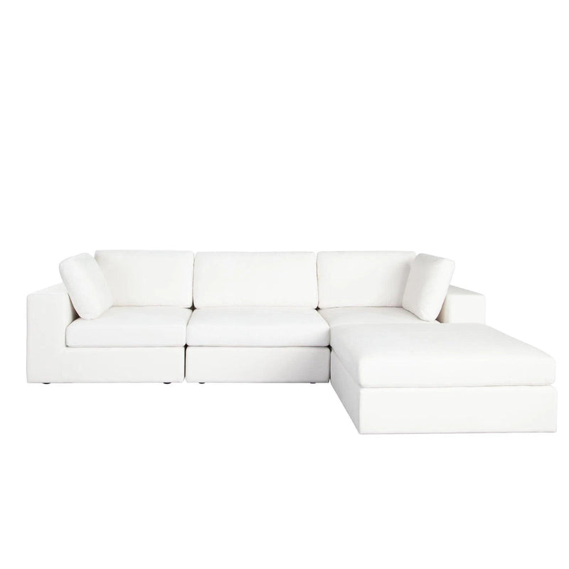 Muse Mist White 4PC Modular Reversible Chaise Sectional Modular Sofas LOOMLAN By Diamond Sofa