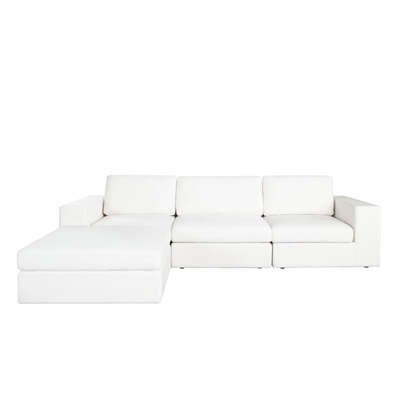 Muse Mist White 4PC Modular Reversible Chaise Sectional Modular Sofas LOOMLAN By Diamond Sofa