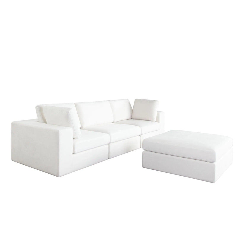 Muse Mist White 4PC Modular Reversible Chaise Sectional Modular Sofas LOOMLAN By Diamond Sofa