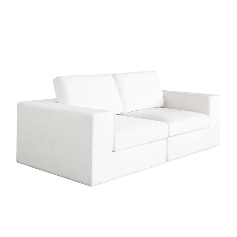 Muse Mist White Performance Fabric 2PC Modular Sofa Sofas & Loveseats LOOMLAN By Diamond Sofa