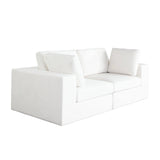 Muse Mist White Performance Fabric 2PC Modular Sofa Sofas & Loveseats LOOMLAN By Diamond Sofa