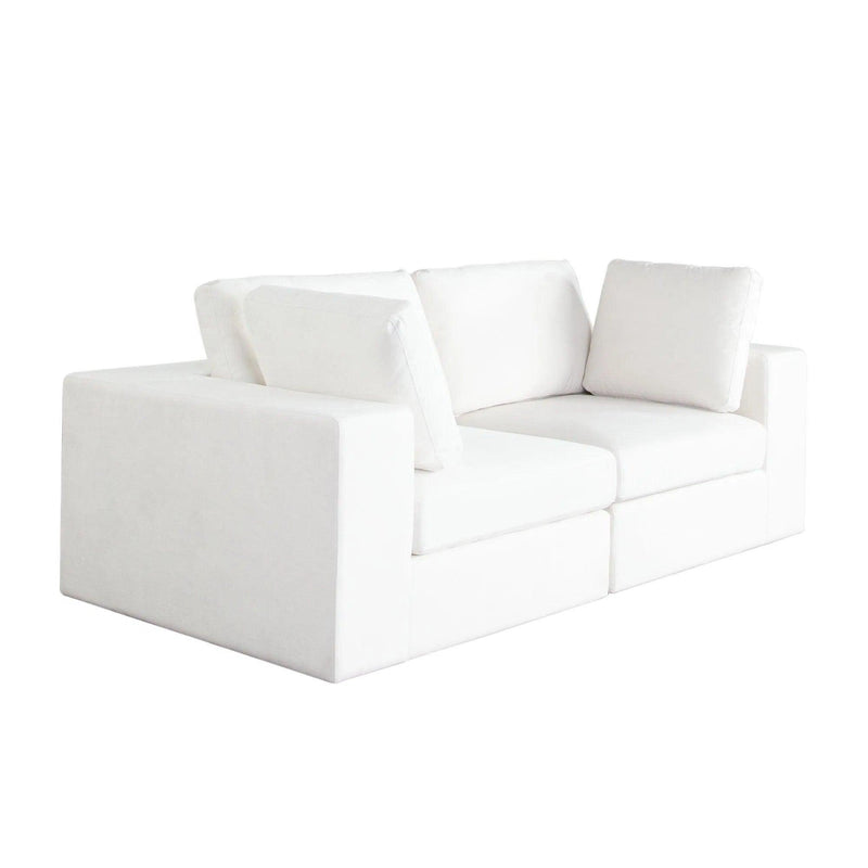 Muse Mist White Performance Fabric 2PC Modular Sofa Sofas & Loveseats LOOMLAN By Diamond Sofa