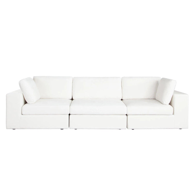 Muse Mist White Performance Fabric 3PC Modular Sofa Sofas & Loveseats LOOMLAN By Diamond Sofa