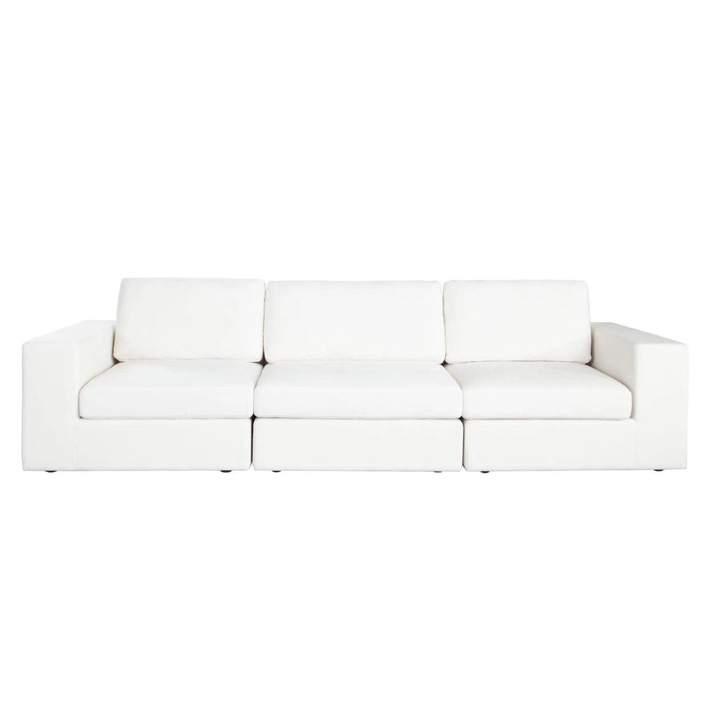 Muse Mist White Performance Fabric 3PC Modular Sofa Sofas & Loveseats LOOMLAN By Diamond Sofa